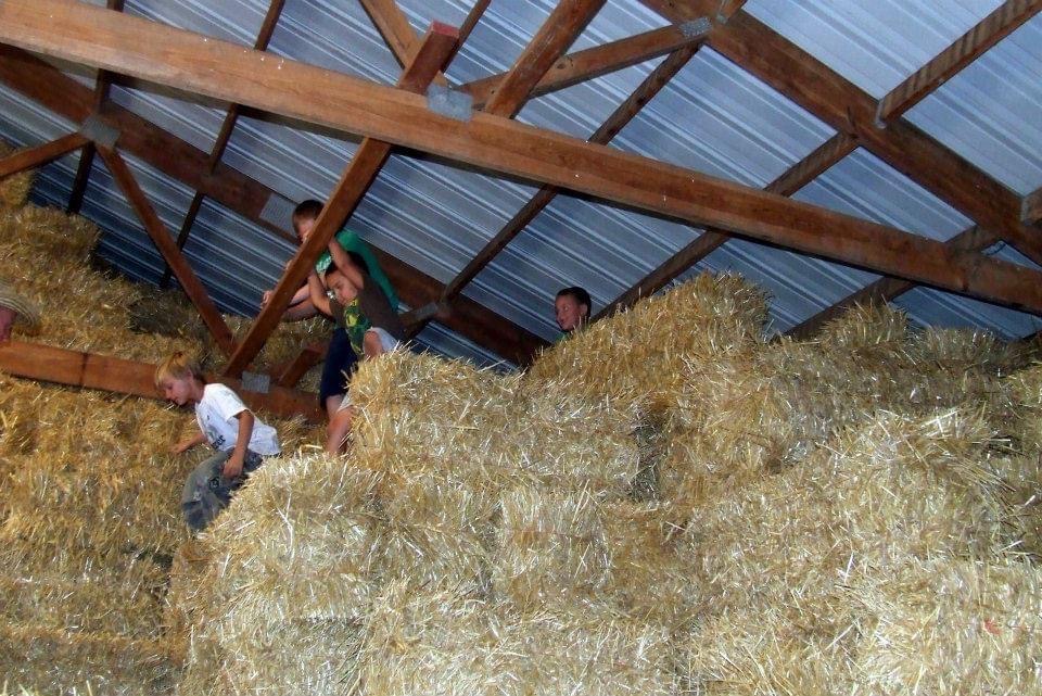 This image has an empty alt attribute; its file name is hayloft-boys.jpg